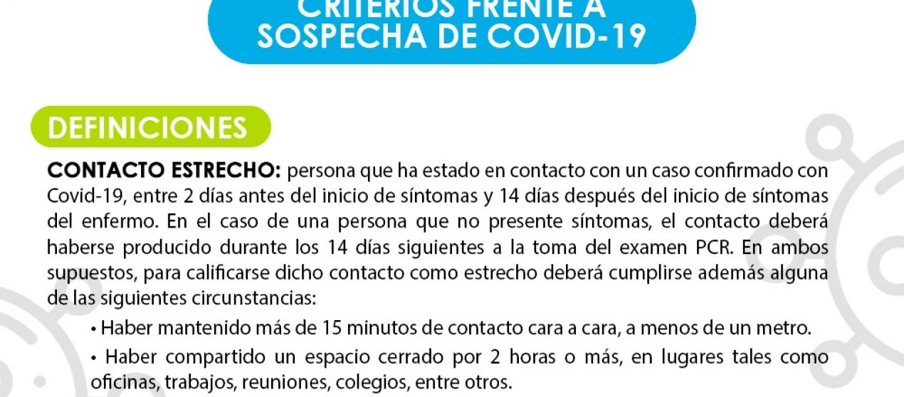 SÍNTOMAS, TIPOS DE CASOS Y PASOS A SEGUIR EN RELACIÓN CON EL COVID 19.