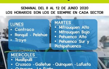 CALENDARIO DE RECORRIDOS RURALES.