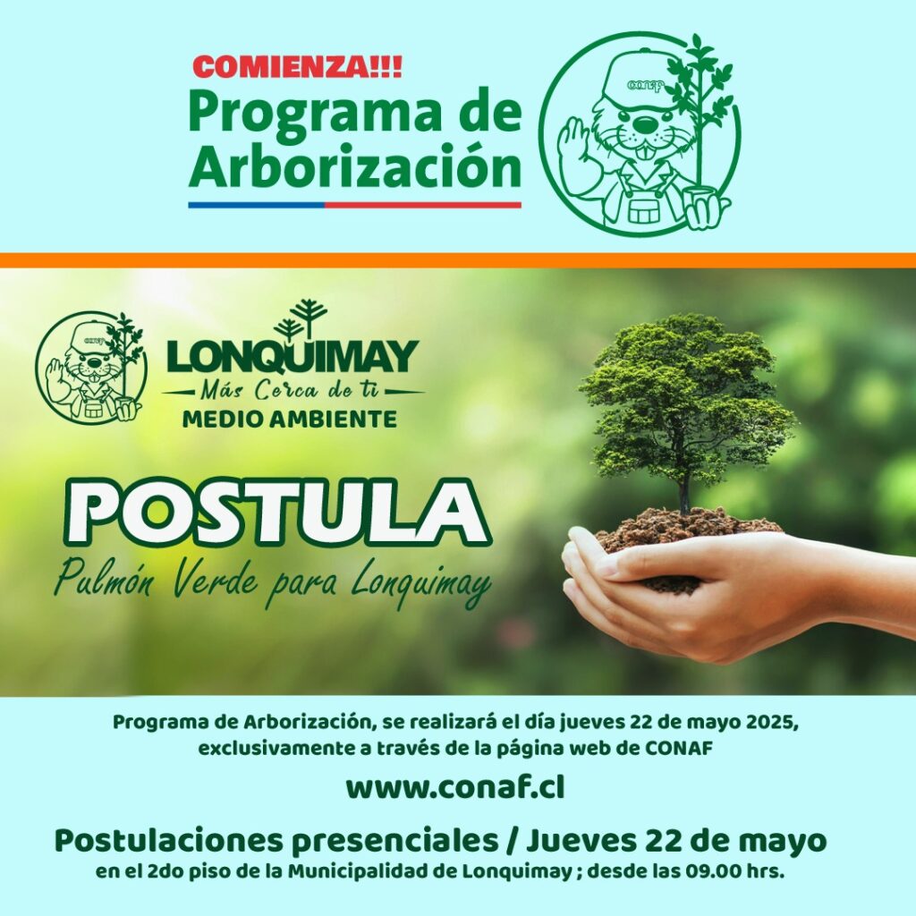 CONAF abre convocatoria 2025 para solicitudes del Programa de Arborización
