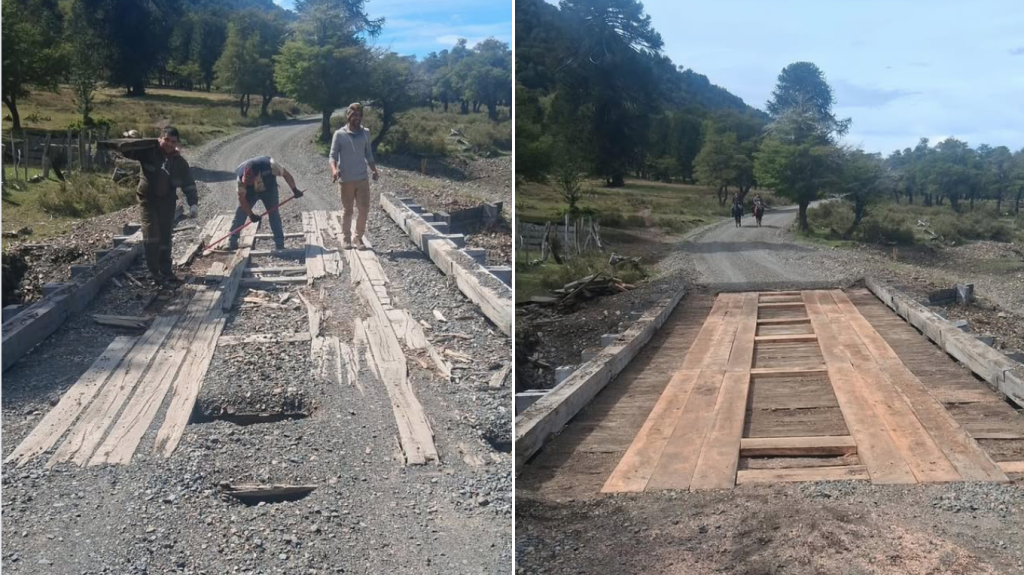 EQUIPO DE OBRAS MUNICIPAL REALIZA MEJORAMIENTO EN PUENTE DEL SECTOR AGUAS NEGRAS