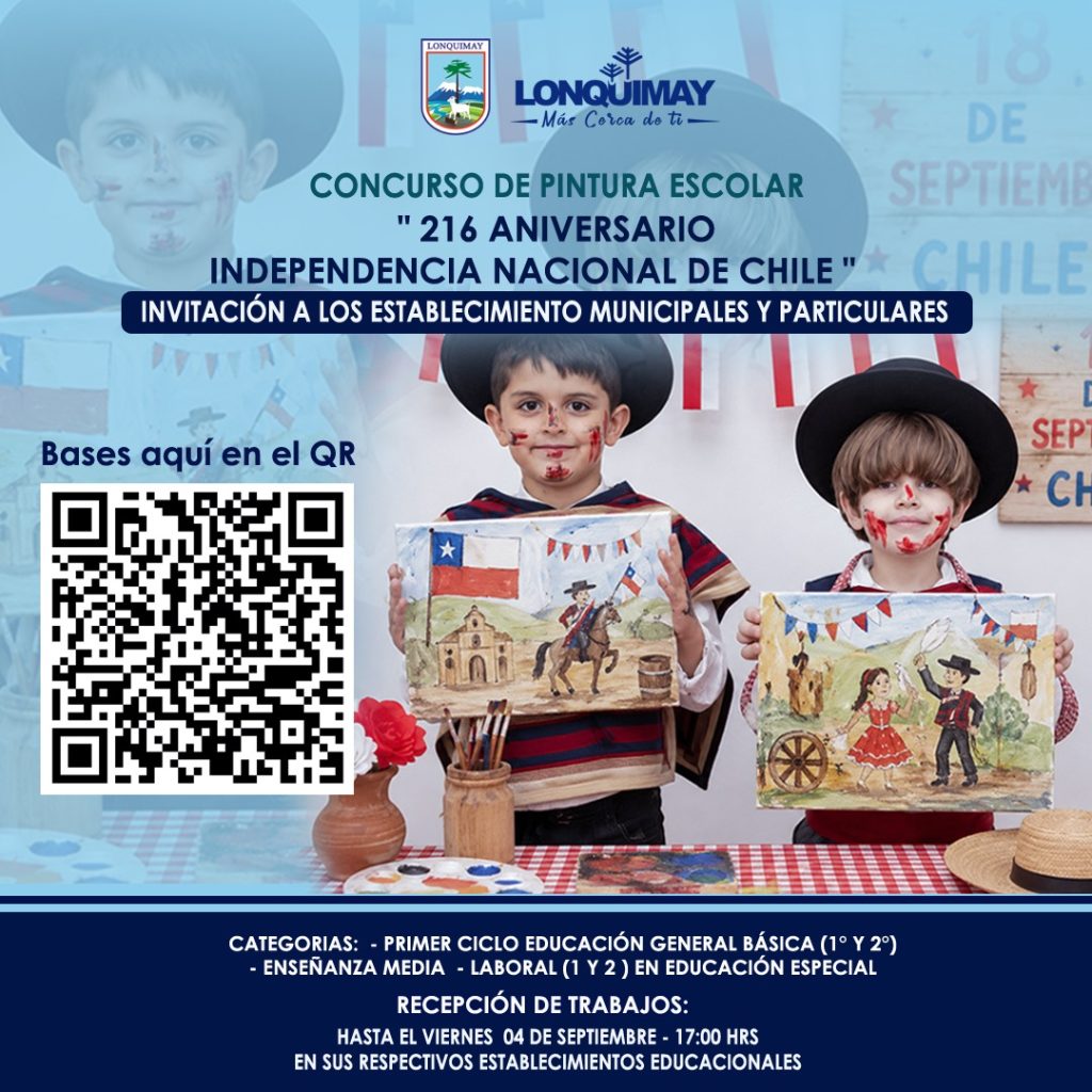 CONCURSO DE PINTURA ESCOLAR: 216 ANIVERSARIO DE LA INDEPENDENCIA NACIONAL DE CHILE